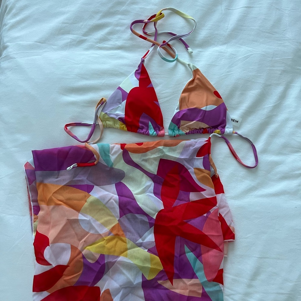 SHEIN bikini top and wrap